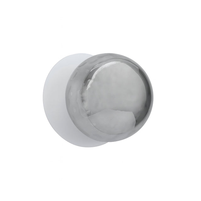Odessa Small Molten Ripple LED Wall Light 8.5W 4000K Smoky & Matt White