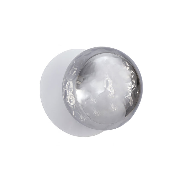 Odessa Small Molten Ripple LED Wall Light 8.5W 4000K Smoky & Matt White