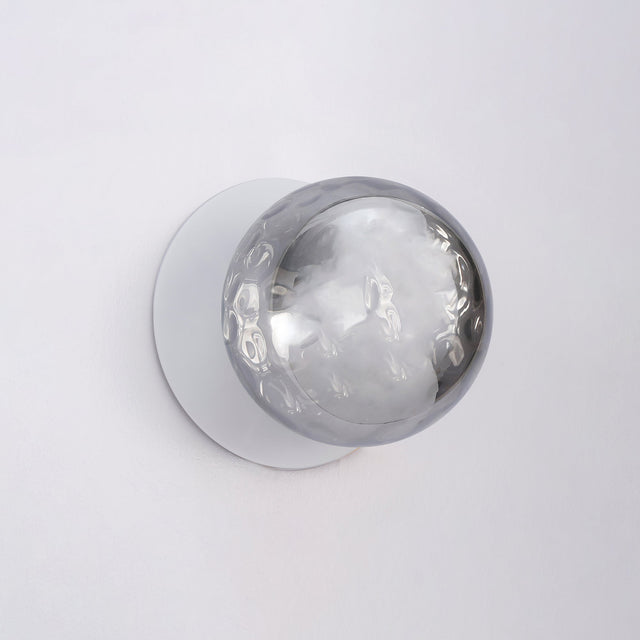 Odessa Small Molten Ripple LED Wall Light 8.5W 4000K Smoky & Matt White