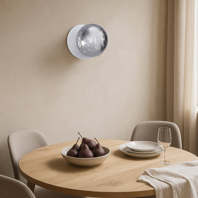 Odessa Small Molten Ripple LED Wall Light 8.5W 4000K Smoky & Matt White