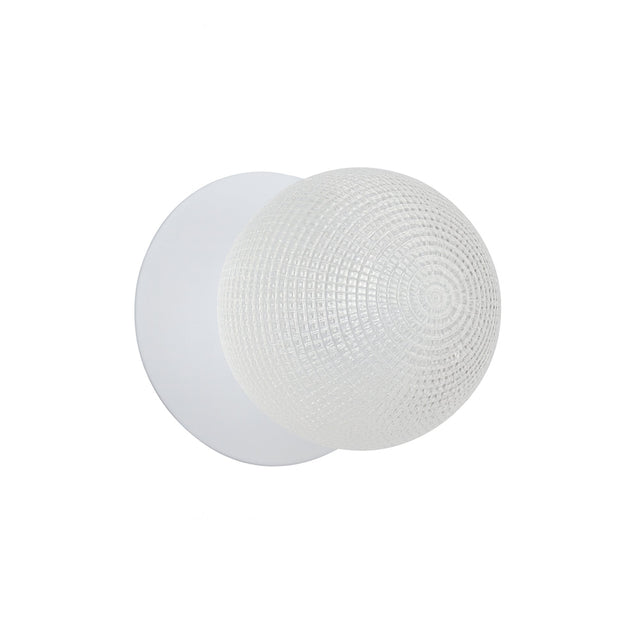 Odessa Small Diamond Cut LED Wall Light 8.5W 4000K Clear & Matt White