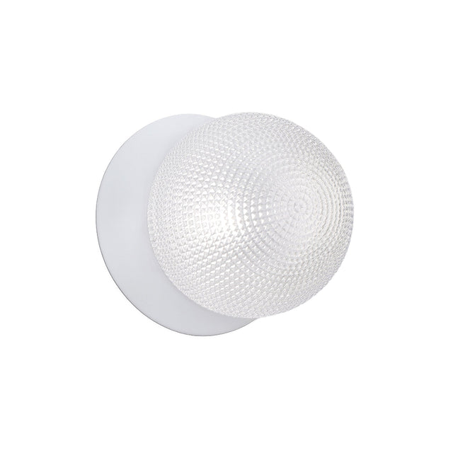 Odessa Small Diamond Cut LED Wall Light 8.5W 4000K Clear & Matt White