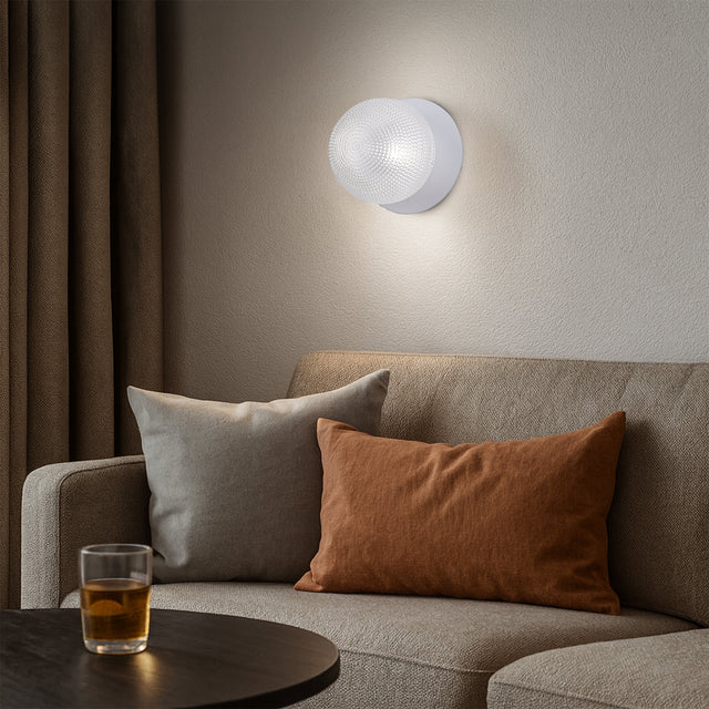 Odessa Small Diamond Cut LED Wall Light 8.5W 4000K Clear & Matt White