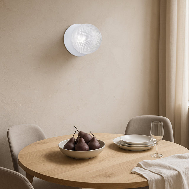 Odessa Small Diamond Cut LED Wall Light 8.5W 4000K Clear & Matt White