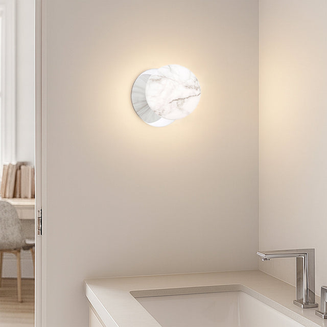 Odessa Small LED Wall Light 8.5W 4000K Marble Opal & Chrome