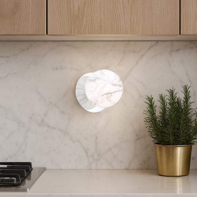 Odessa Small LED Wall Light 8.5W 4000K Marble Opal & Chrome
