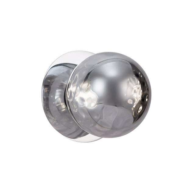 Odessa Small Molten Ripple LED Wall Light 8.5W 4000K Smoky & Chrome