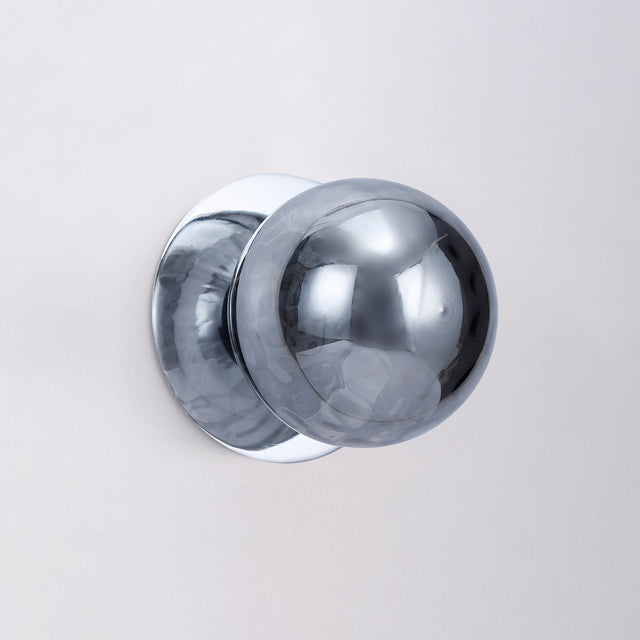 Odessa Small Molten Ripple LED Wall Light 8.5W 4000K Smoky & Chrome