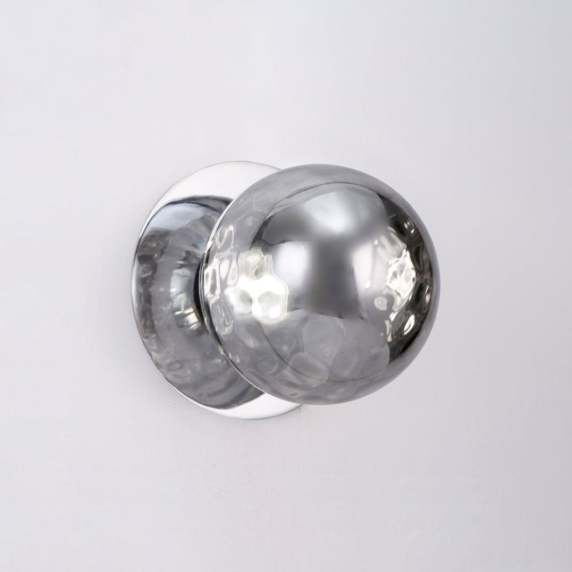 Odessa Small Molten Ripple LED Wall Light 8.5W 4000K Smoky & Chrome