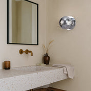 Odessa Small Molten Ripple LED Wall Light 8.5W 4000K Smoky & Chrome