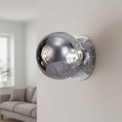 Odessa Small Molten Ripple LED Wall Light 8.5W 4000K Smoky & Chrome