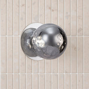 Odessa Small Molten Ripple LED Wall Light 8.5W 4000K Smoky & Chrome