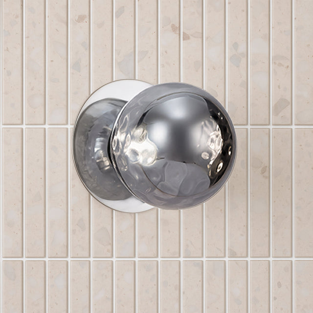 Odessa Small Molten Ripple LED Wall Light 8.5W 4000K Smoky & Chrome