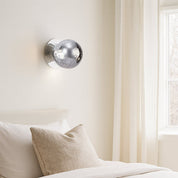 Odessa Small Molten Ripple LED Wall Light 8.5W 4000K Smoky & Chrome