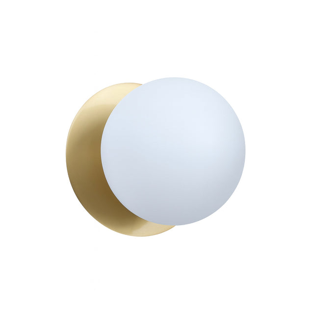 Odessa Small LED Wall Light 8.5W 4000K Frosted Opal & Brass