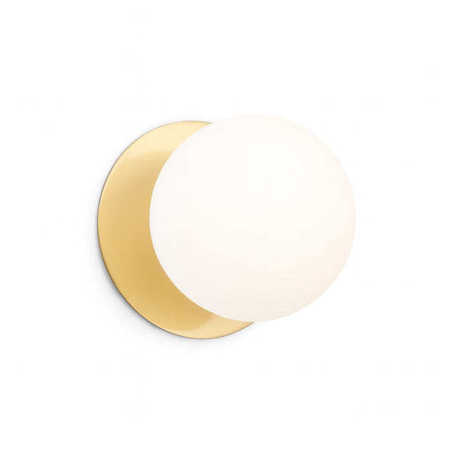 Odessa Small LED Wall Light 8.5W 4000K Frosted Opal & Brass