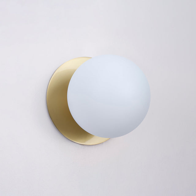Odessa Small LED Wall Light 8.5W 4000K Frosted Opal & Brass