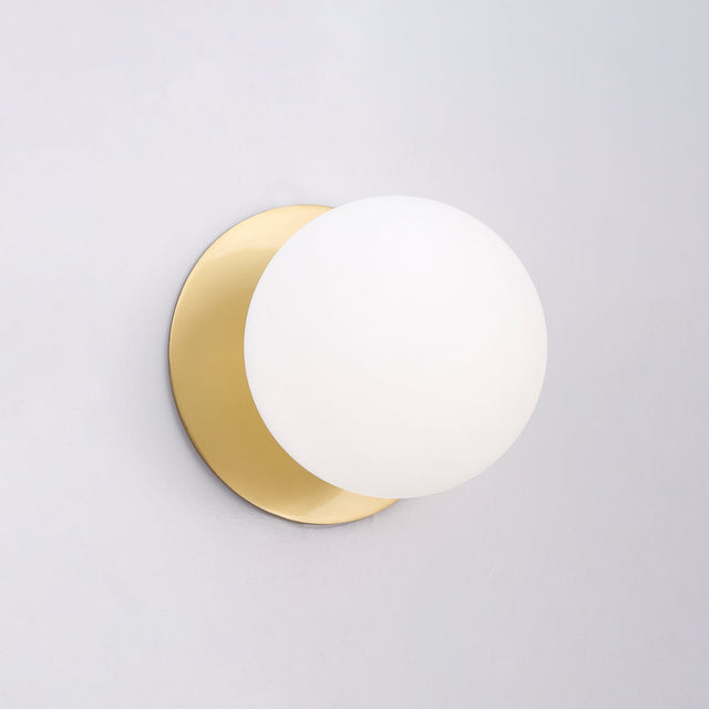 Odessa Small LED Wall Light 8.5W 4000K Frosted Opal & Brass