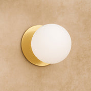 Odessa Small LED Wall Light 8.5W 4000K Frosted Opal & Brass