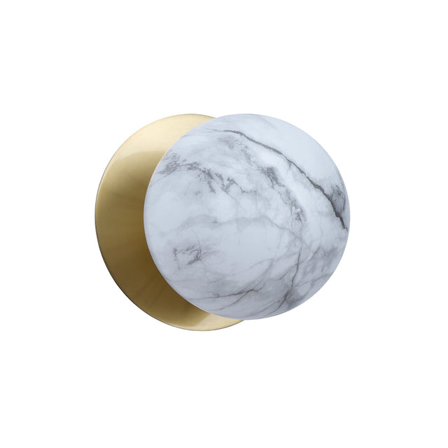 Odessa Small LED Wall Light 8.5W 4000K Marble Opal & Brass