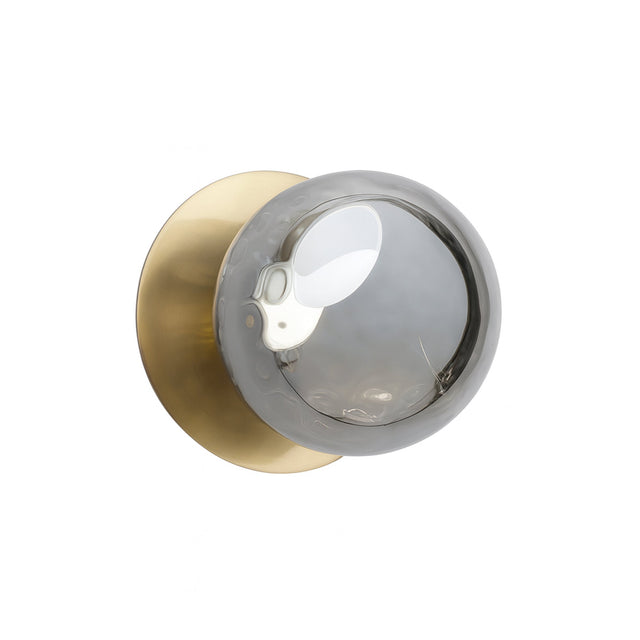 Odessa Small Molten Ripple LED Wall Light 8.5W 4000K Smoky & Brass