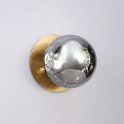 Odessa Small Molten Ripple LED Wall Light 8.5W 4000K Smoky & Brass