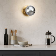 Odessa Small Molten Ripple LED Wall Light 8.5W 4000K Smoky & Brass