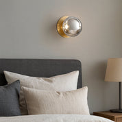 Odessa Small Molten Ripple LED Wall Light 8.5W 4000K Smoky & Brass