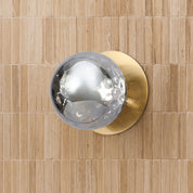 Odessa Small Molten Ripple LED Wall Light 8.5W 4000K Smoky & Brass