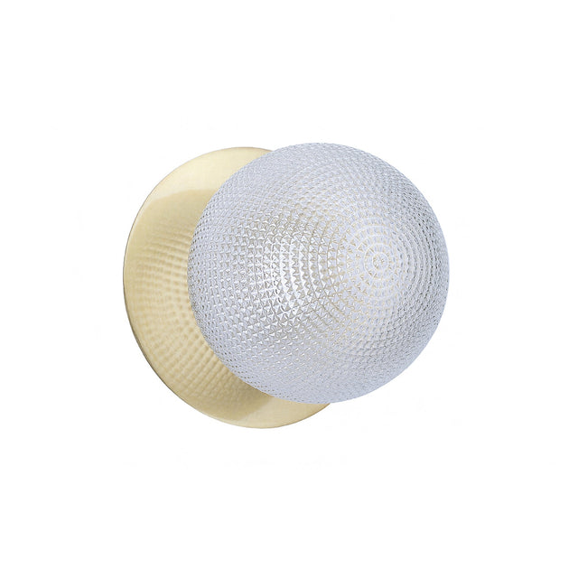 Odessa Small Diamond Cut LED Wall Light 8.5W 4000K Clear & Brass