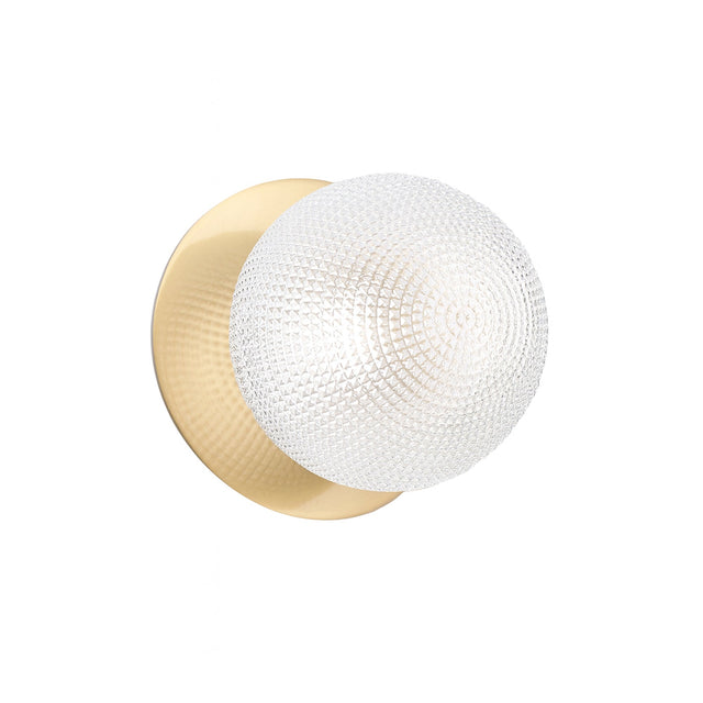 Odessa Small Diamond Cut LED Wall Light 8.5W 4000K Clear & Brass