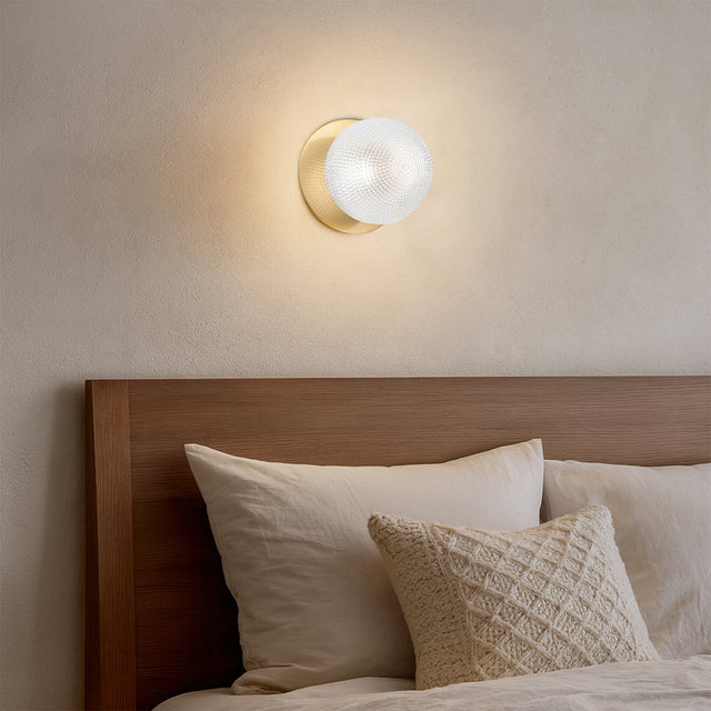 Odessa Small Diamond Cut LED Wall Light 8.5W 4000K Clear & Brass