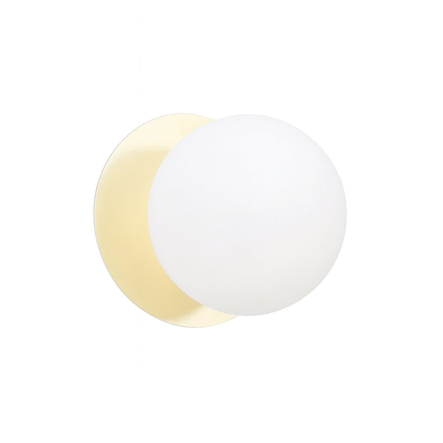 Odessa Small LED Wall Light 8.5W 4000K Frosted Opal & Gold