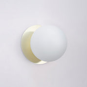Odessa Small LED Wall Light 8.5W 4000K Frosted Opal & Gold