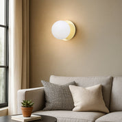 Odessa Small LED Wall Light 8.5W 4000K Frosted Opal & Gold