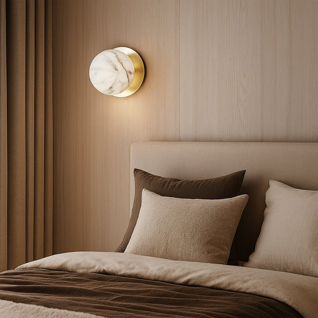 Odessa Small LED Wall Light 8.5W 4000K Marble Opal & Gold