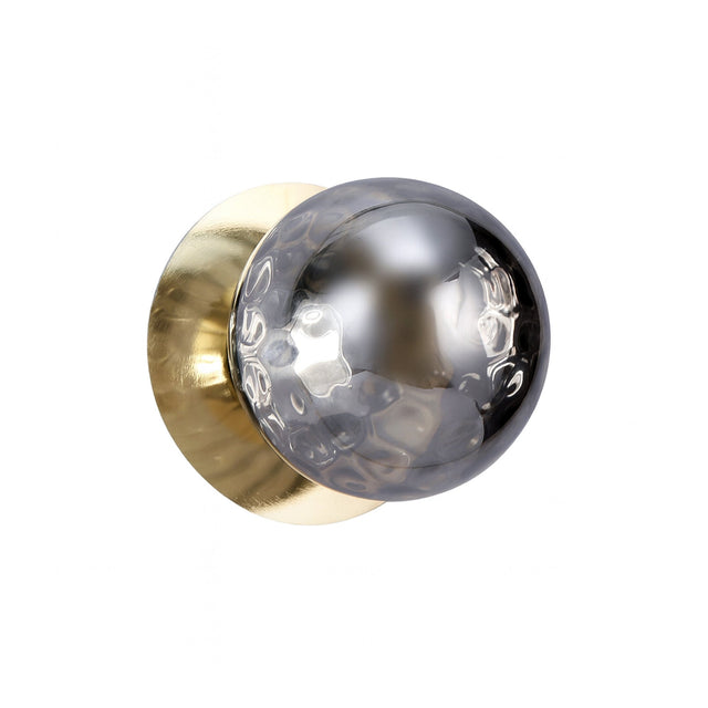 Odessa Small Molten Ripple LED Wall Light 8.5W 4000K Smoky & Gold