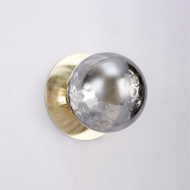 Odessa Small Molten Ripple LED Wall Light 8.5W 4000K Smoky & Gold