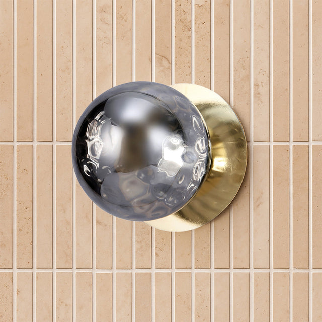 Odessa Small Molten Ripple LED Wall Light 8.5W 4000K Smoky & Gold
