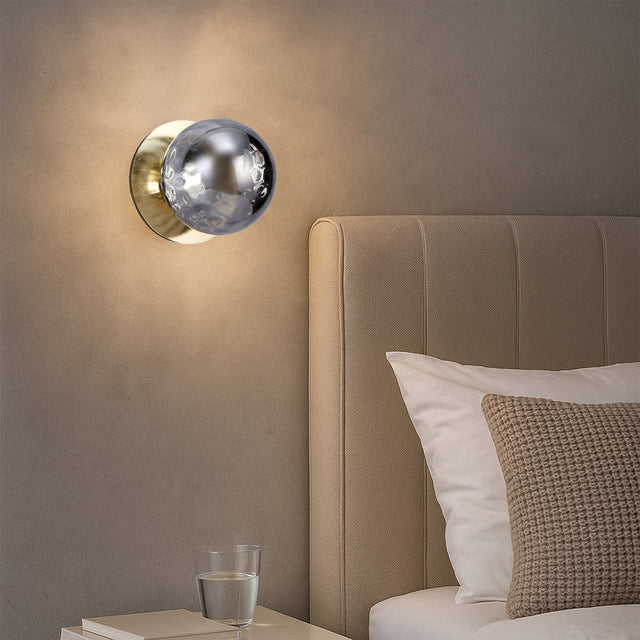 Odessa Small Molten Ripple LED Wall Light 8.5W 4000K Smoky & Gold