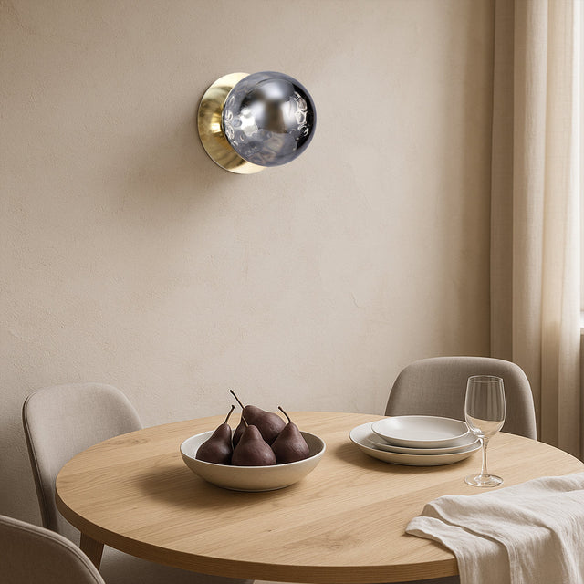 Odessa Small Molten Ripple LED Wall Light 8.5W 4000K Smoky & Gold