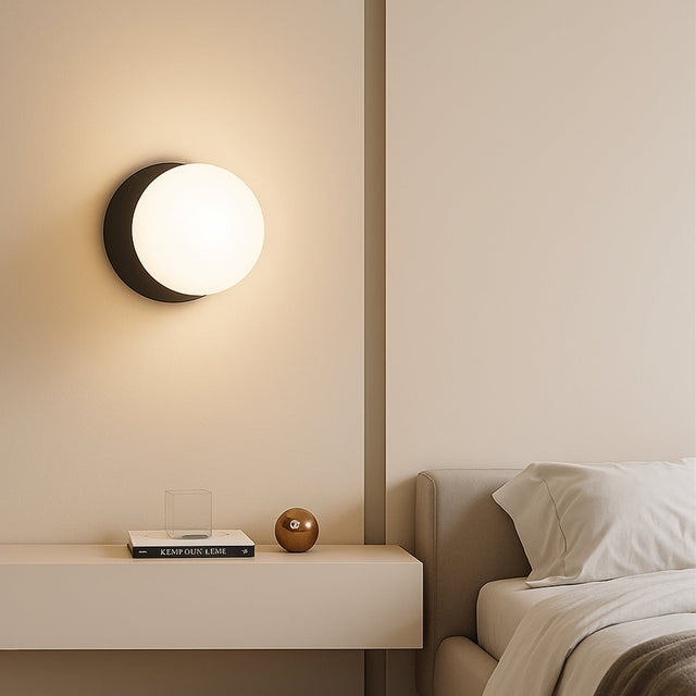 Odessa Large LED Wall Light 8.5W 4000K Frosted Opal & Matt Black