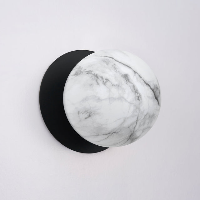 Odessa Large LED Wall Light 8.5W 4000K Marble Opal & Matt Black