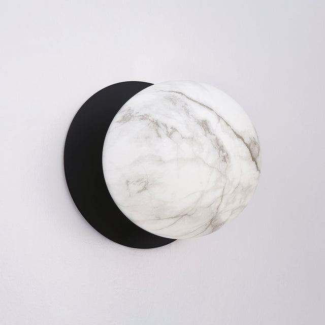 Odessa Large LED Wall Light 8.5W 4000K Marble Opal & Matt Black