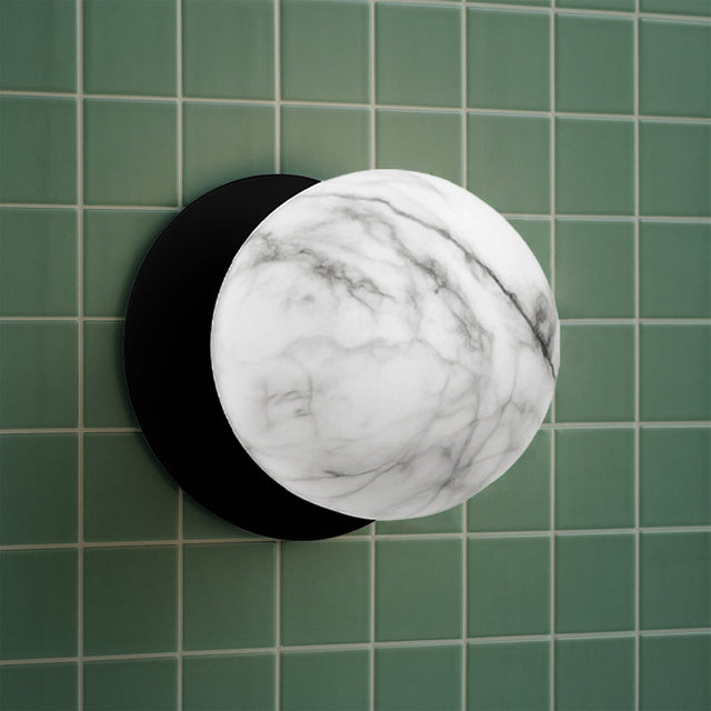 Odessa Large LED Wall Light 8.5W 4000K Marble Opal & Matt Black
