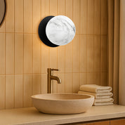 Odessa Large LED Wall Light 8.5W 4000K Marble Opal & Matt Black
