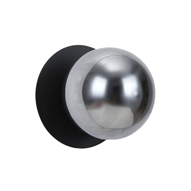 Odessa Large Molten Ripple LED Wall Light 8.5W 4000K Smoky & Matt Black