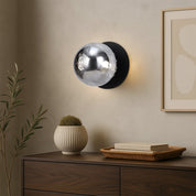 Odessa Large Molten Ripple LED Wall Light 8.5W 4000K Smoky & Matt Black
