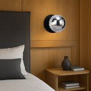 Odessa Large Molten Ripple LED Wall Light 8.5W 4000K Smoky & Matt Black