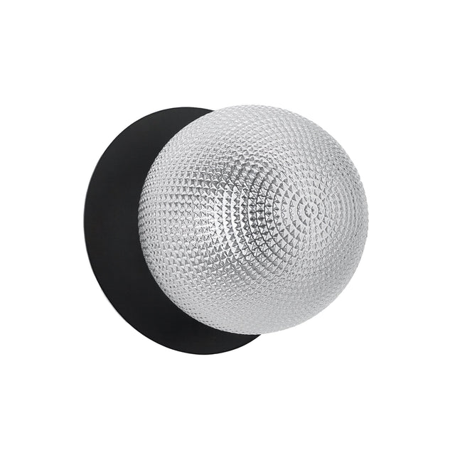 Odessa Large Diamond Cut LED Wall Light 8.5W 4000K Clear & Matt Black